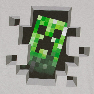 Minecraft - Tričko Creeper Inside Silver