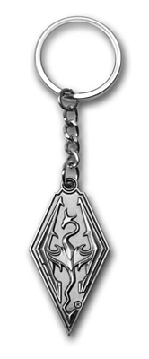 Elder Scrolls 5: Skyrim - kovová klíčenka Dragon Symbol
