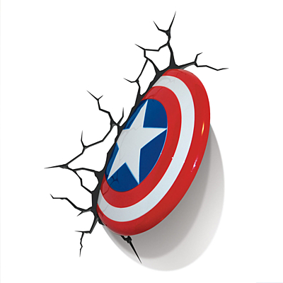 Marvel Comics 3D LED světlo - Captain America Shield