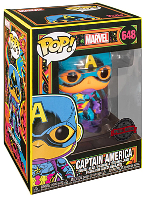 Marvel - Captain America Black Light POP Vinyl Bobble-Head Figure