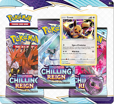 Pokémon: Sword and Shield #6 - Chilling Reign 3-pack Blister - Eevee