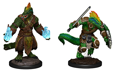 Figurka D&D - Lizardfolk Barbarian & Lizardfolk Cleric - Unpainted (Dungeons & Dragons: Nolzur's Marvelous Miniatures)