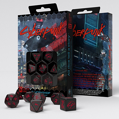 Sada 7 RPG kostek - Cyberpunk Red - Dice Set
