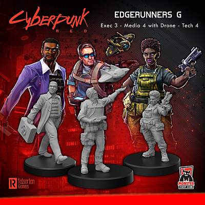 Cyberpunk Red - Sada 3 figurek - Edgerunners G
