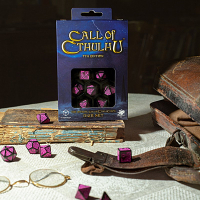 Sada 7 RPG kostek - Call of Cthulhu - černo purpurové