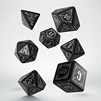 Sada 7 RPG kostek - Bloodsucker - černo stříbrné