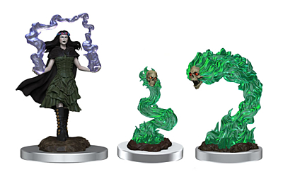 Figurka D&D - Dark Spellcaster & Flameskulls - Unpainted (Dungeons & Dragons: Nolzur's Marvelous Miniatures)